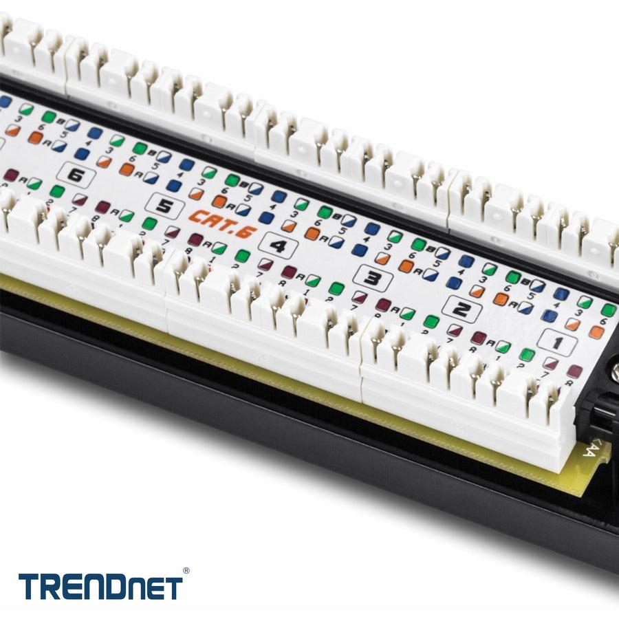 TRENDnet 16-Port Cat6 Unshielded Patch Panel, Wallmount Or Rackmount, 1U 19 TC-P16C6