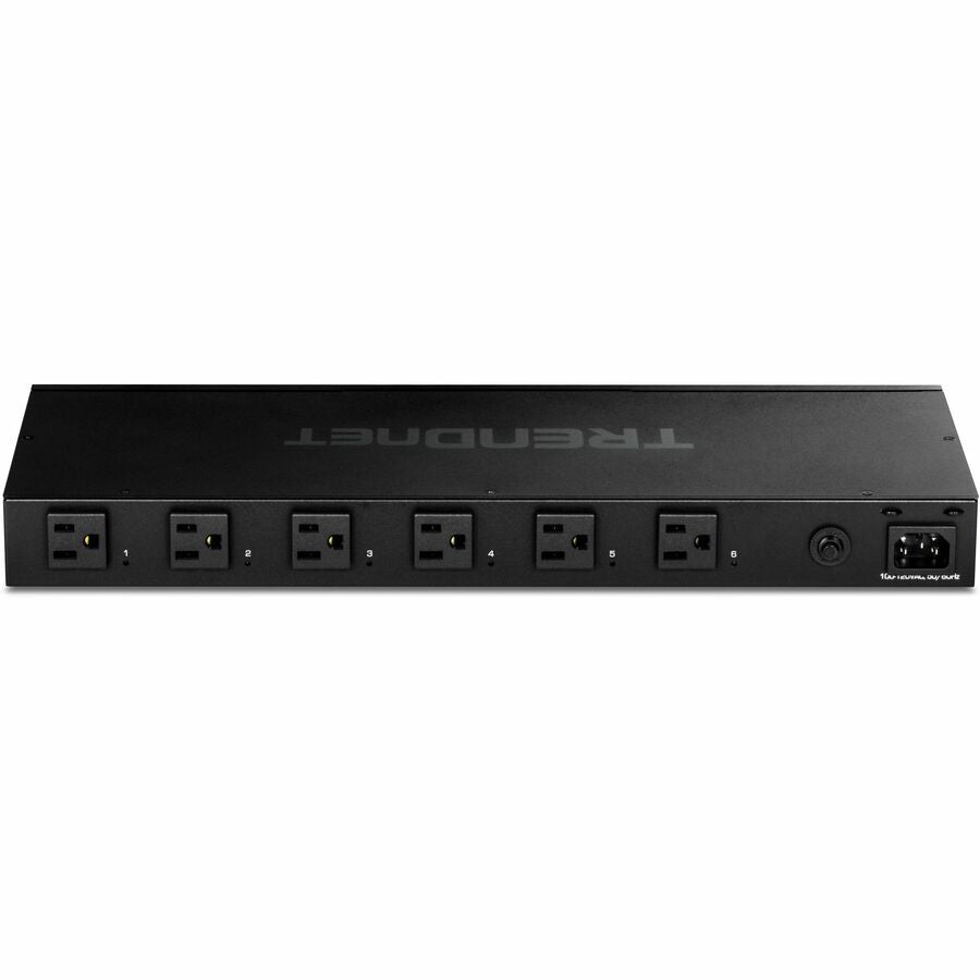 TRENDnet 6-Outlet Managed PDU Rackmount Power Distribution Unit 1 x NEMA 5-15R Bypass Powe