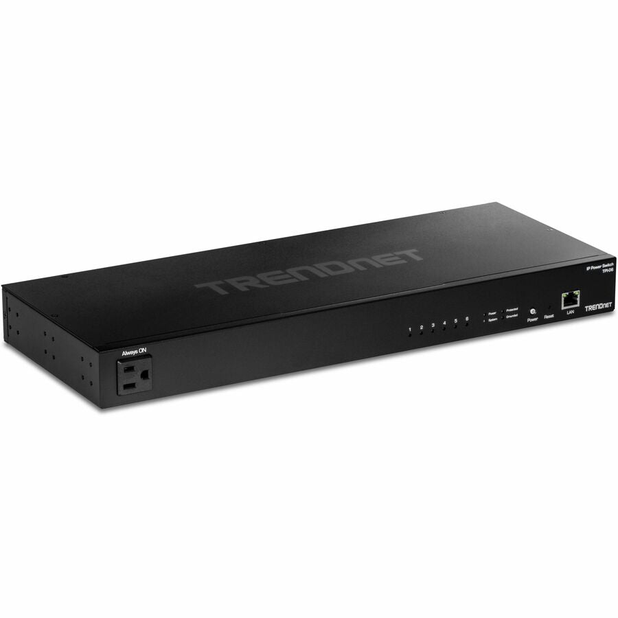 TRENDnet 6-Outlet Managed PDU Rackmount Power Distribution Unit 1 x NEMA 5-15R Bypass Powe
