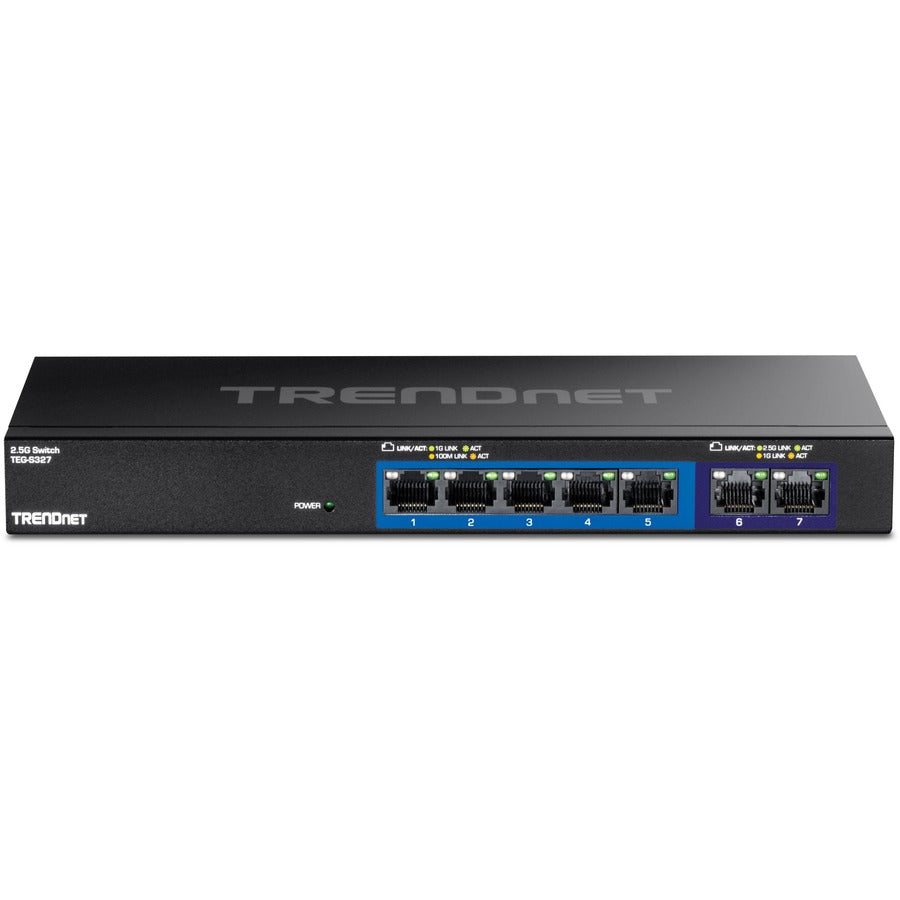 TRENDnet 7-Port Multi-Gig Switch, 5 x 1G RJ-45 Base-T Ports, 2 x 2.5G RJ-45 Ports, 20Gbps