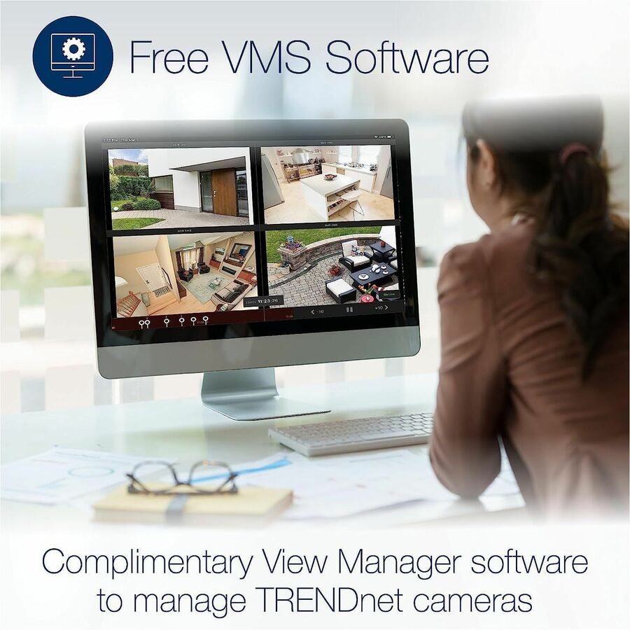 TRENDnet Indoor Outdoor 5MP H.265 PoE Bullet Network Camera, IP66 Rated Housing, IR Night