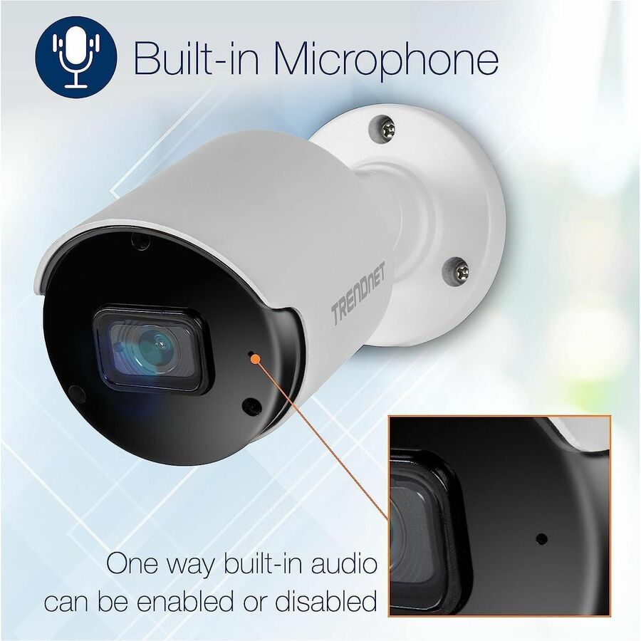 TRENDnet Indoor Outdoor 5MP H.265 PoE Bullet Network Camera, IP66 Rated Housing, IR Night