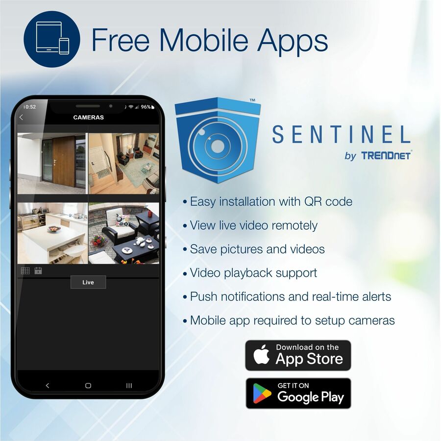 TRENDnet Indoor Outdoor 5MP H.265 PoE Bullet Network Camera, IP66 Rated Housing, IR Night