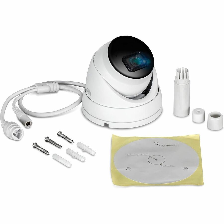 TRENDnet Indoor Outdoor 5MP H.265 PoE IR Fixed Turret Network Camera, IP66 Rated Housing,