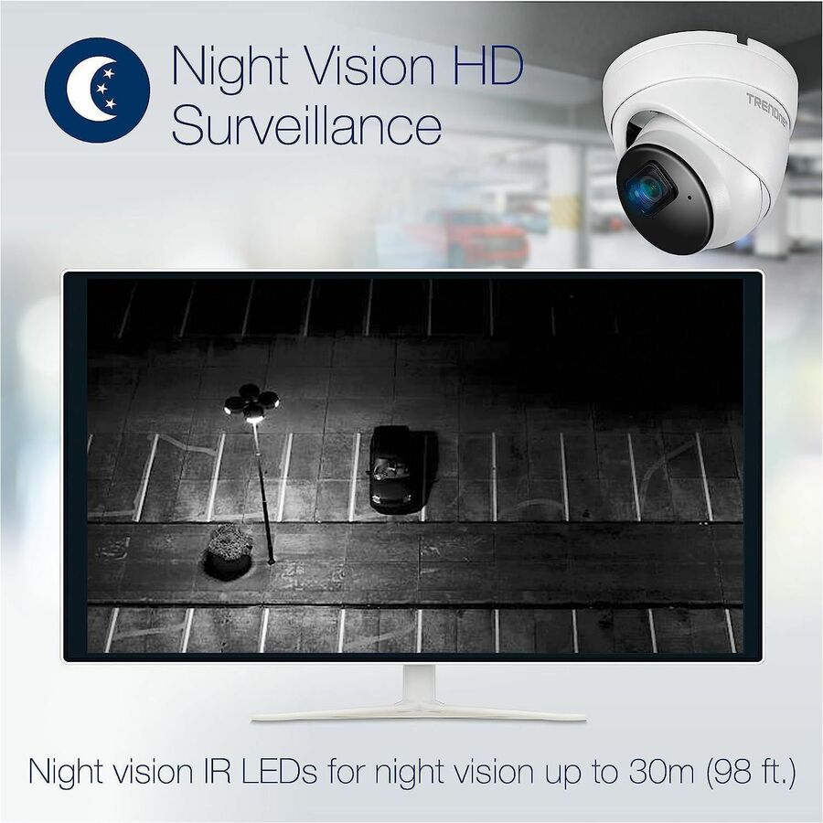 TRENDnet Indoor Outdoor 5MP H.265 PoE IR Fixed Turret Network Camera, IP66 Rated Housing,
