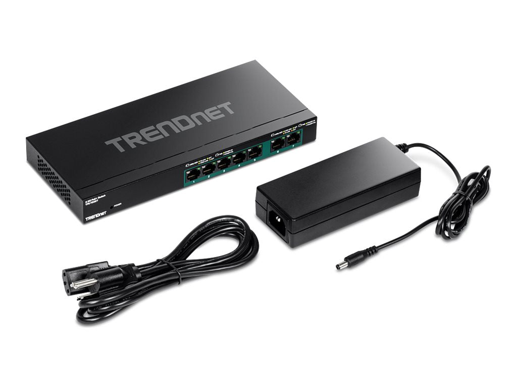 TRENDnet TPE TG327 - Switch - unmanaged - 5 x 10/100/1000 (PoE+) + 2 x 10/100/1000/2.5G (PoE+) - wall-mountable - PoE+ (70 W) TPE-TG327