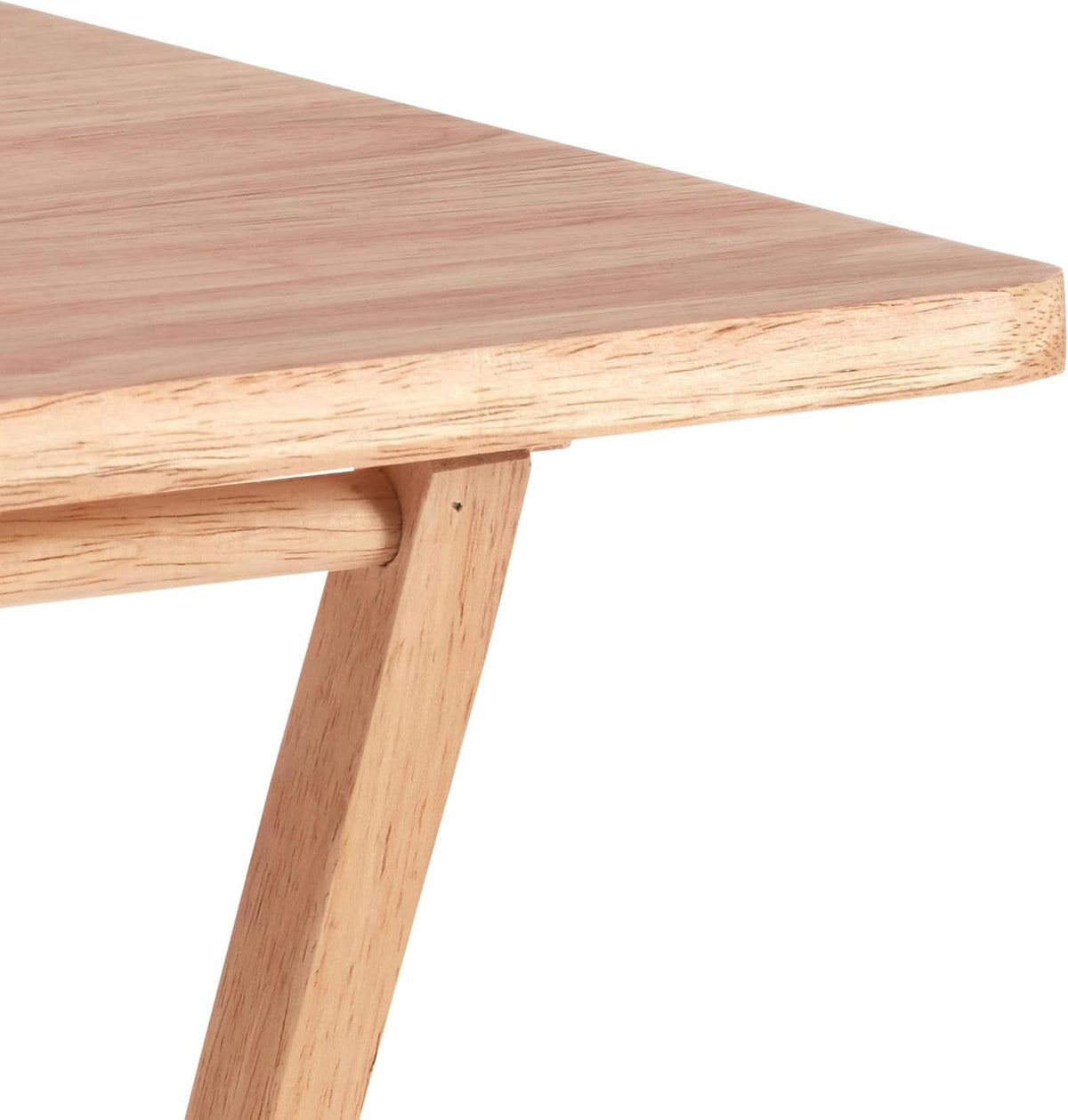 TV Dinner Tray Table Set of 4 With Storage Rack Natural