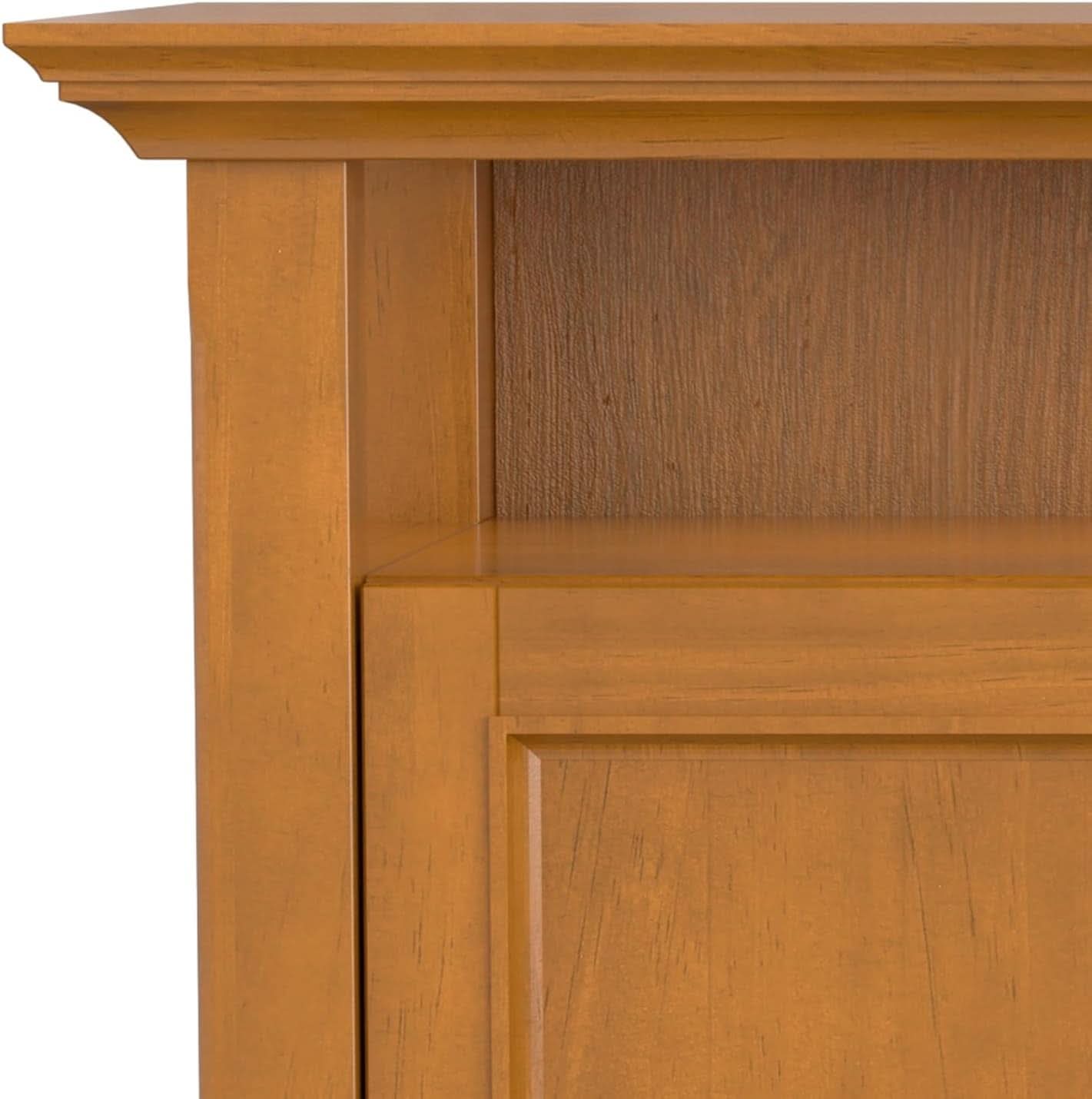 TV Media Stand 54 Inch Wide Golden Brown Cabinet Storage