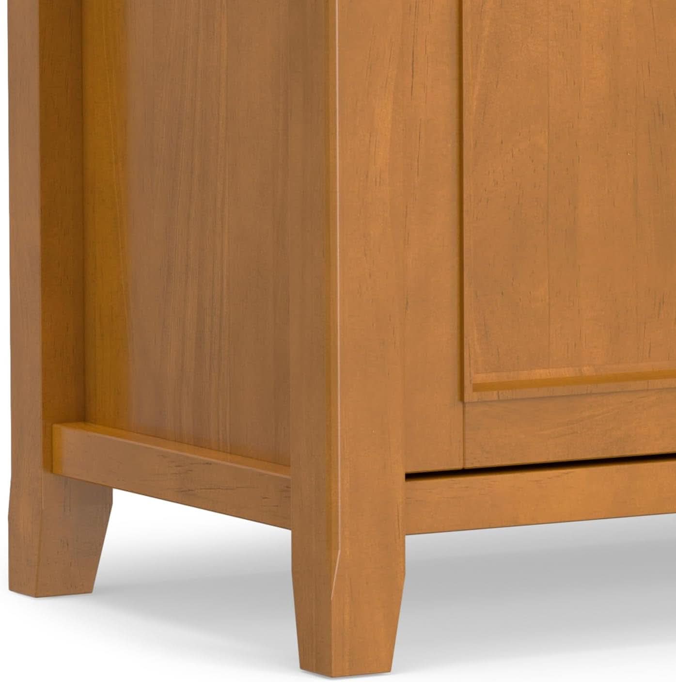 TV Media Stand 54 Inch Wide Golden Brown Cabinet Storage