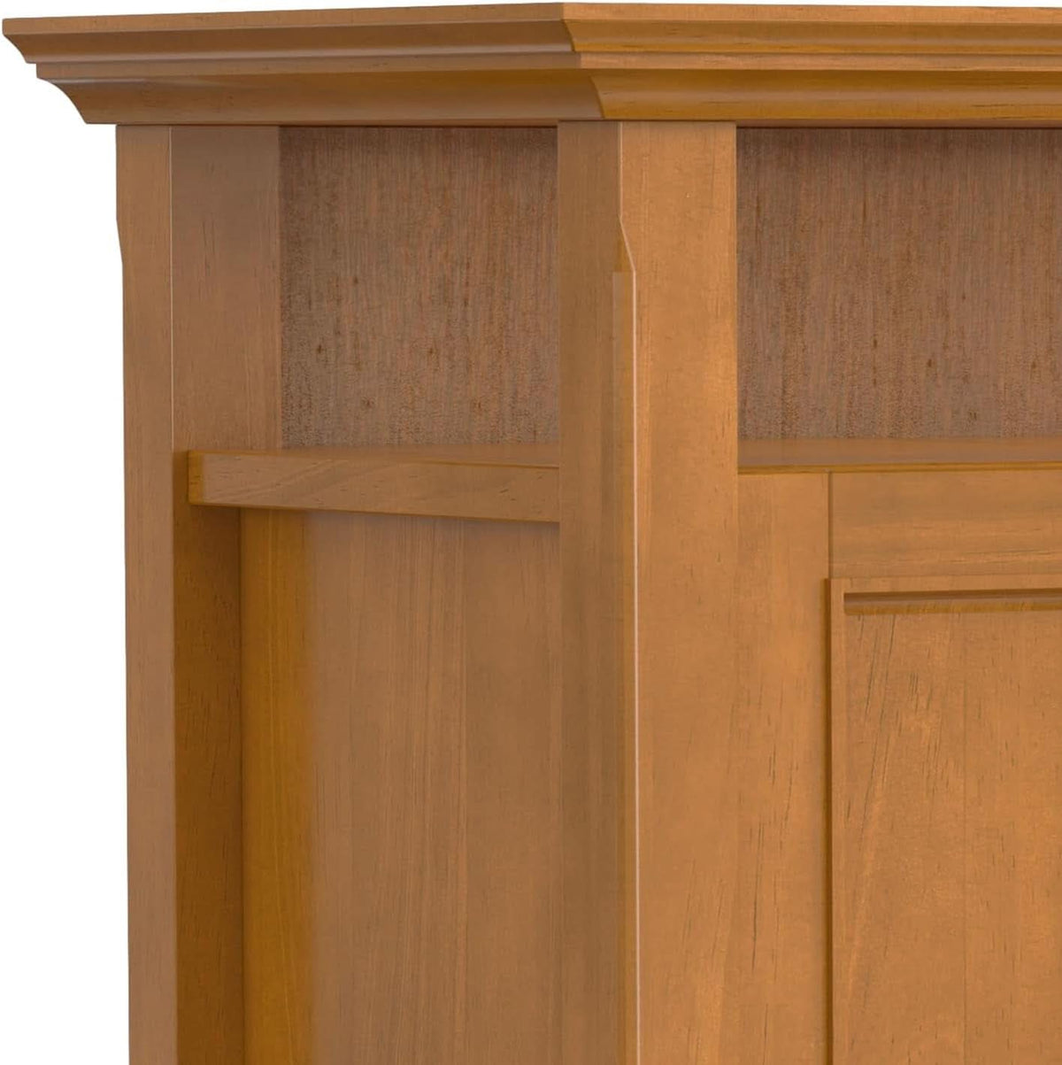 TV Media Stand 54 Inch Wide Golden Brown Cabinet Storage