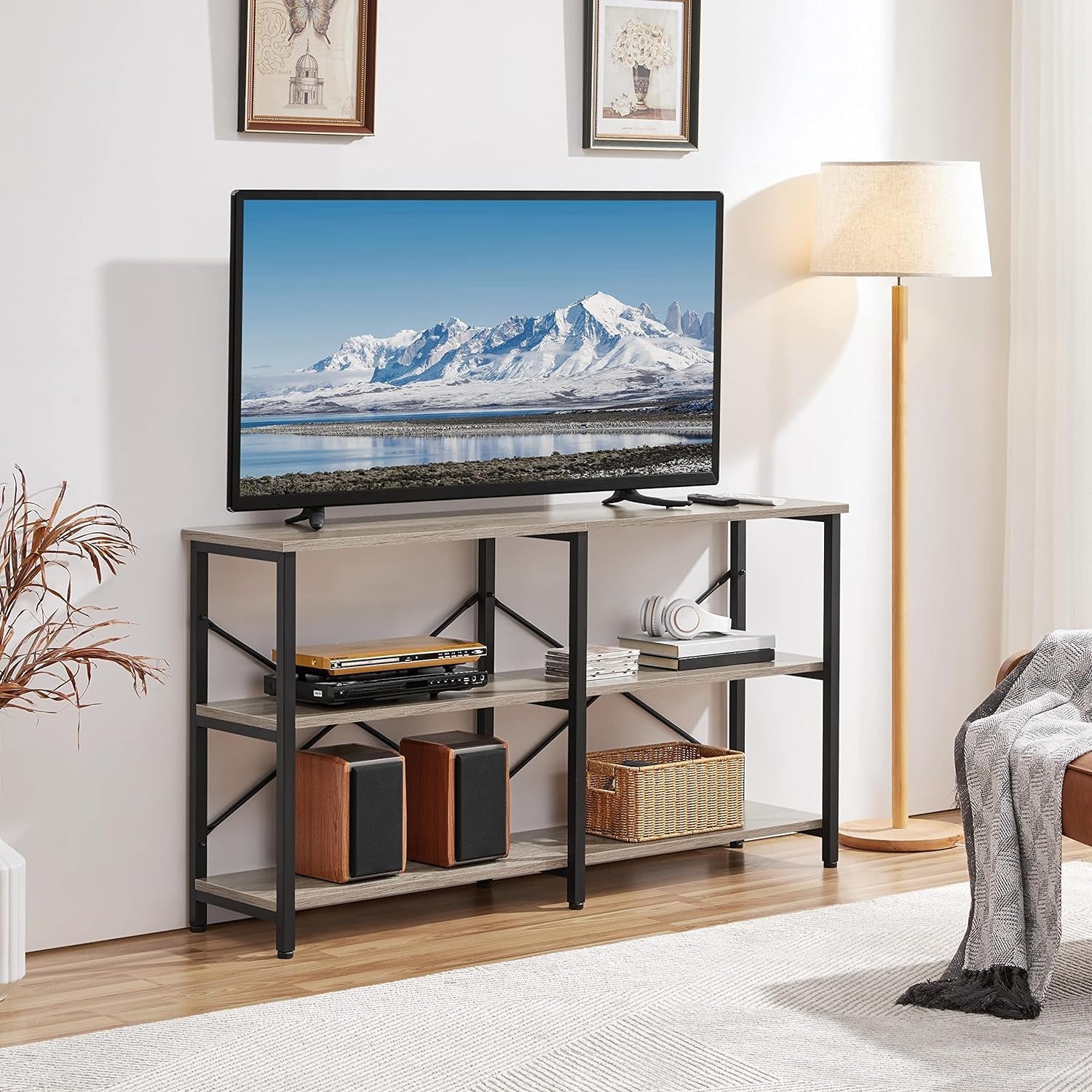 TV Stand Up To 65 Inches With 3 Tier Storage Shelves