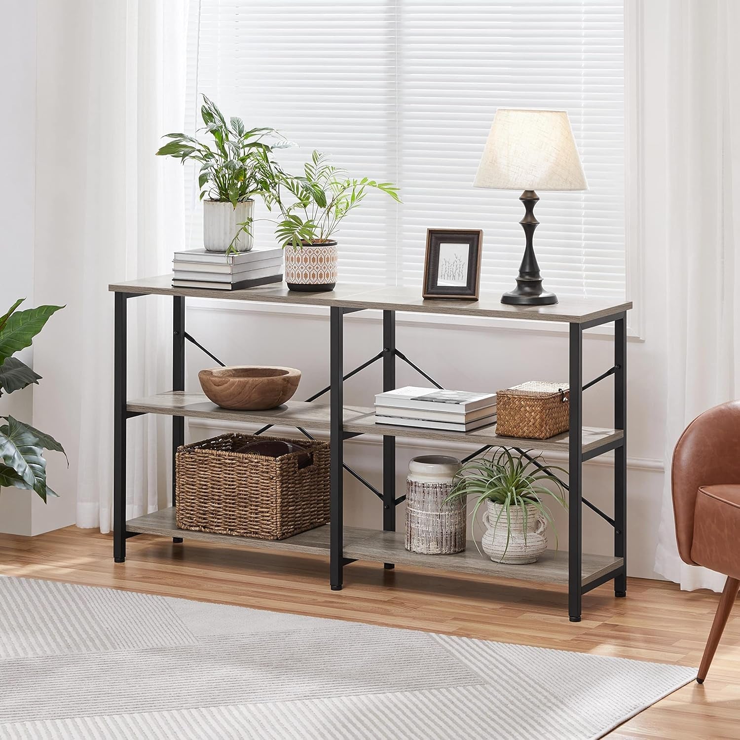 TV Stand Up To 65 Inches With 3 Tier Storage Shelves