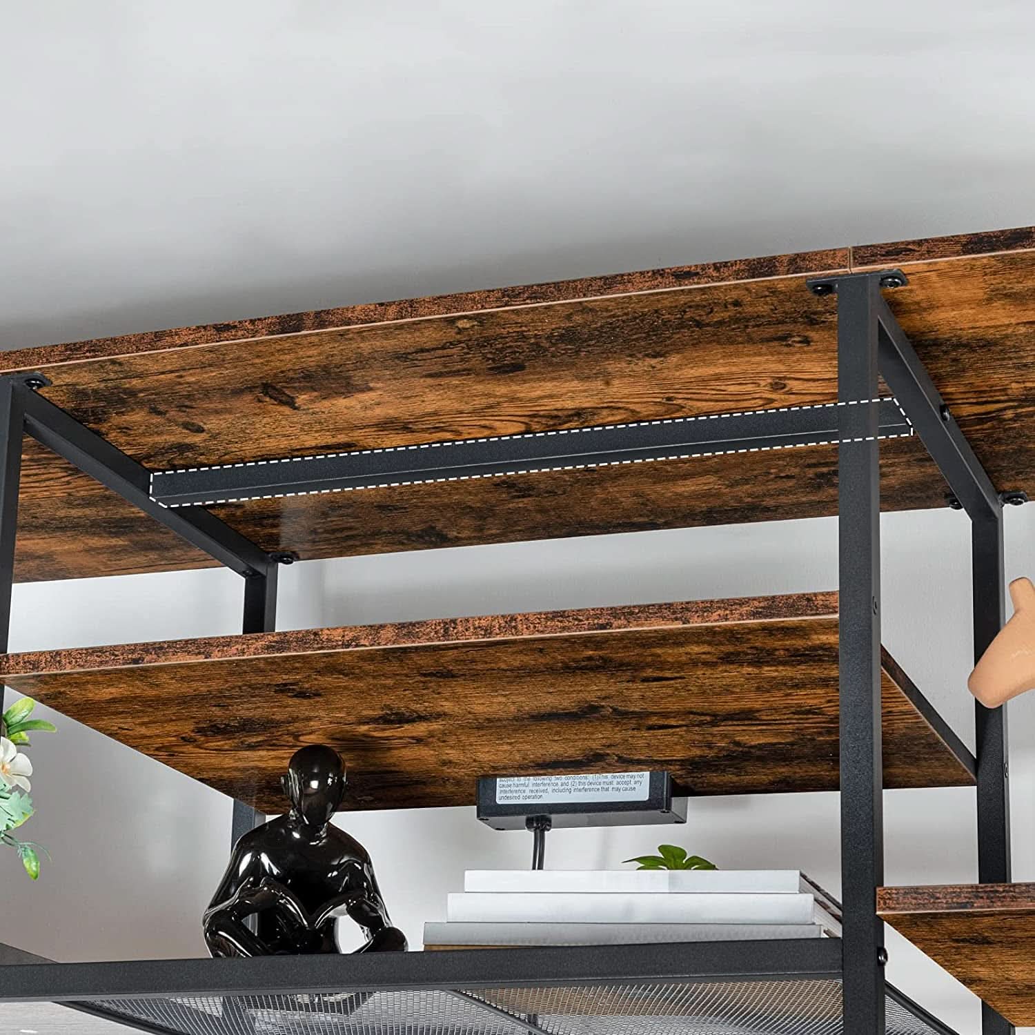 TV Stand With Power Outlets For 65 Inch TV Open Shelves
