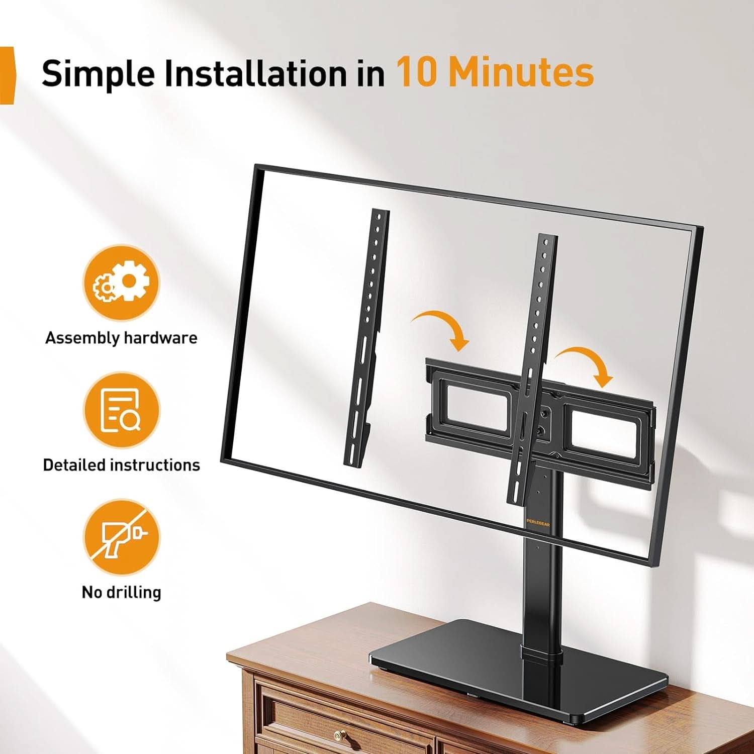 Tabletop TV Stand 23 to 60 Inches Height Adjustable