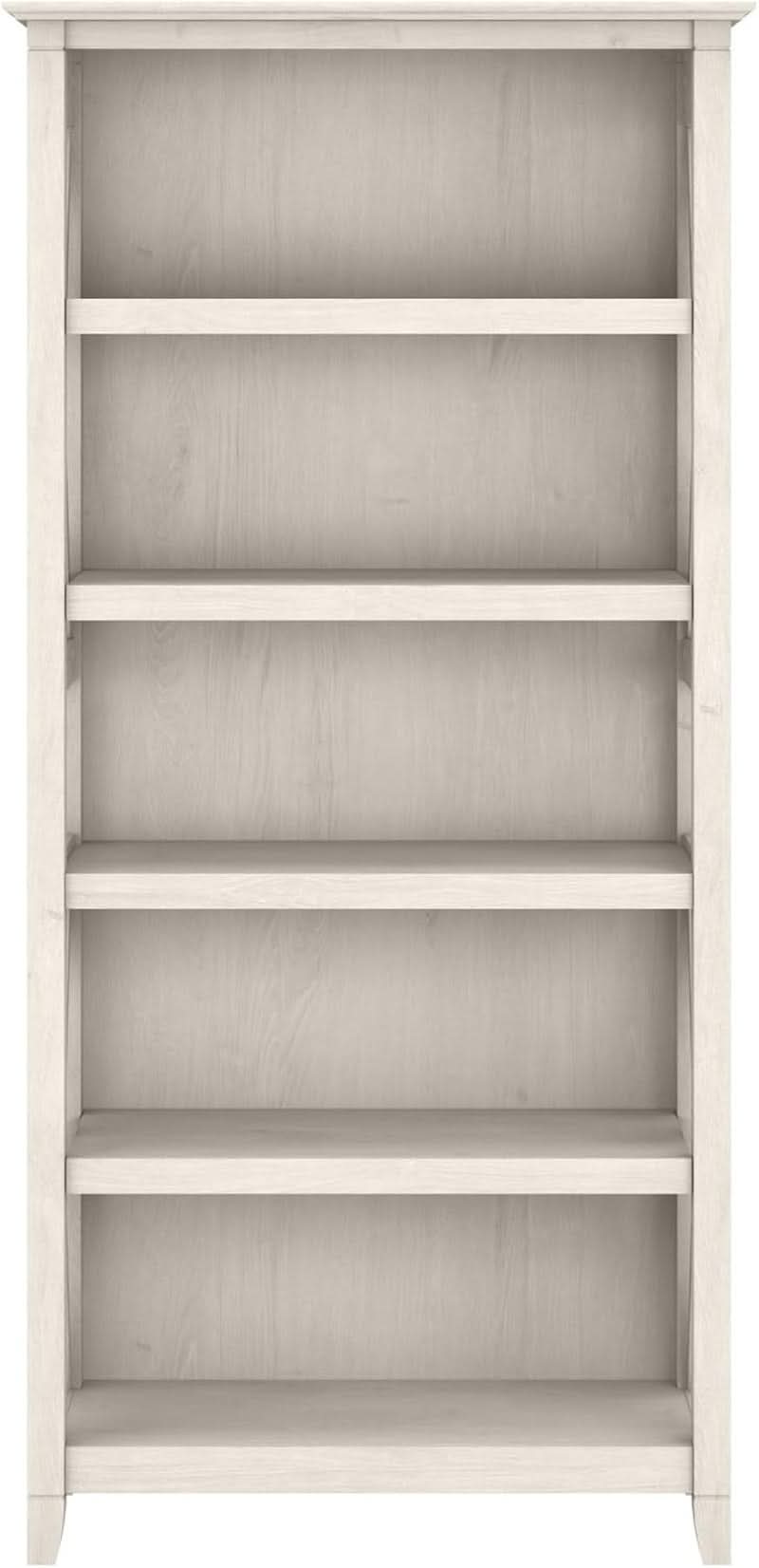 Tall 5 Shelf Bookcase Linen White Oak Modern Farmhouse