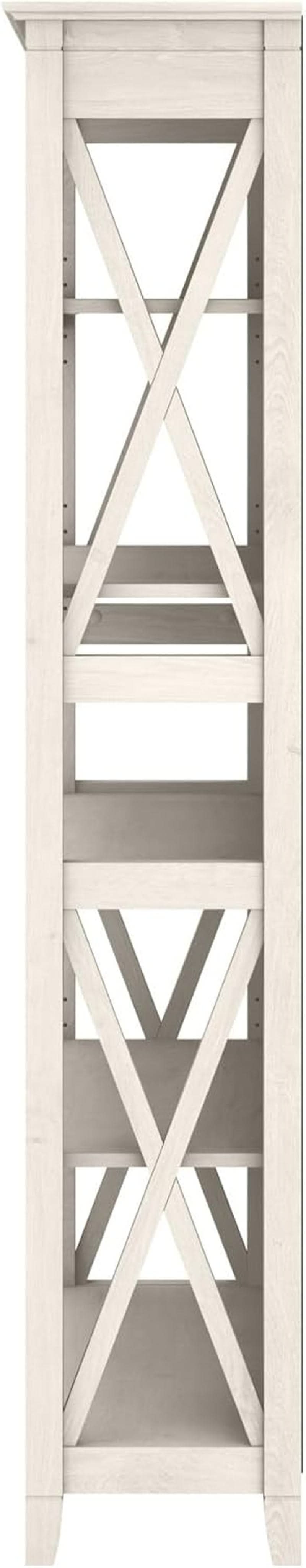 Tall 5 Shelf Bookcase Linen White Oak Modern Farmhouse