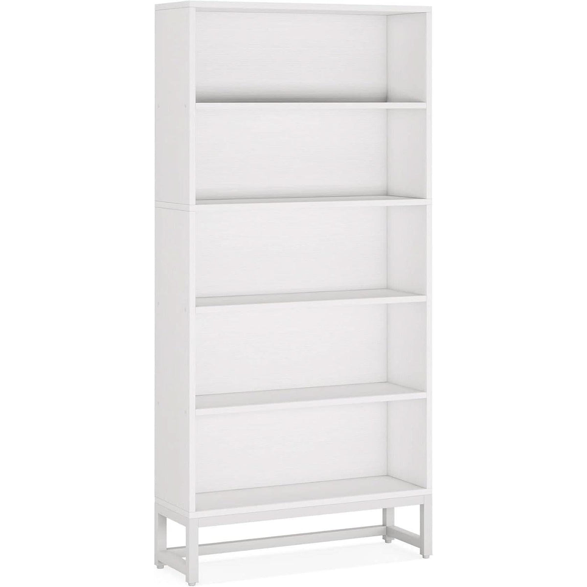 Tall 70.8 Inch Bookcase 5 Tier Heavy Freestanding White