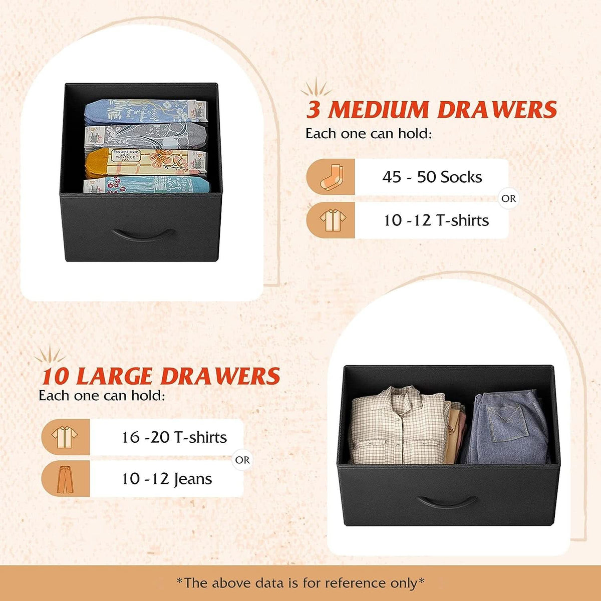 Tall Dresser With 13 Drawers Charcoal Black Fabric Bins