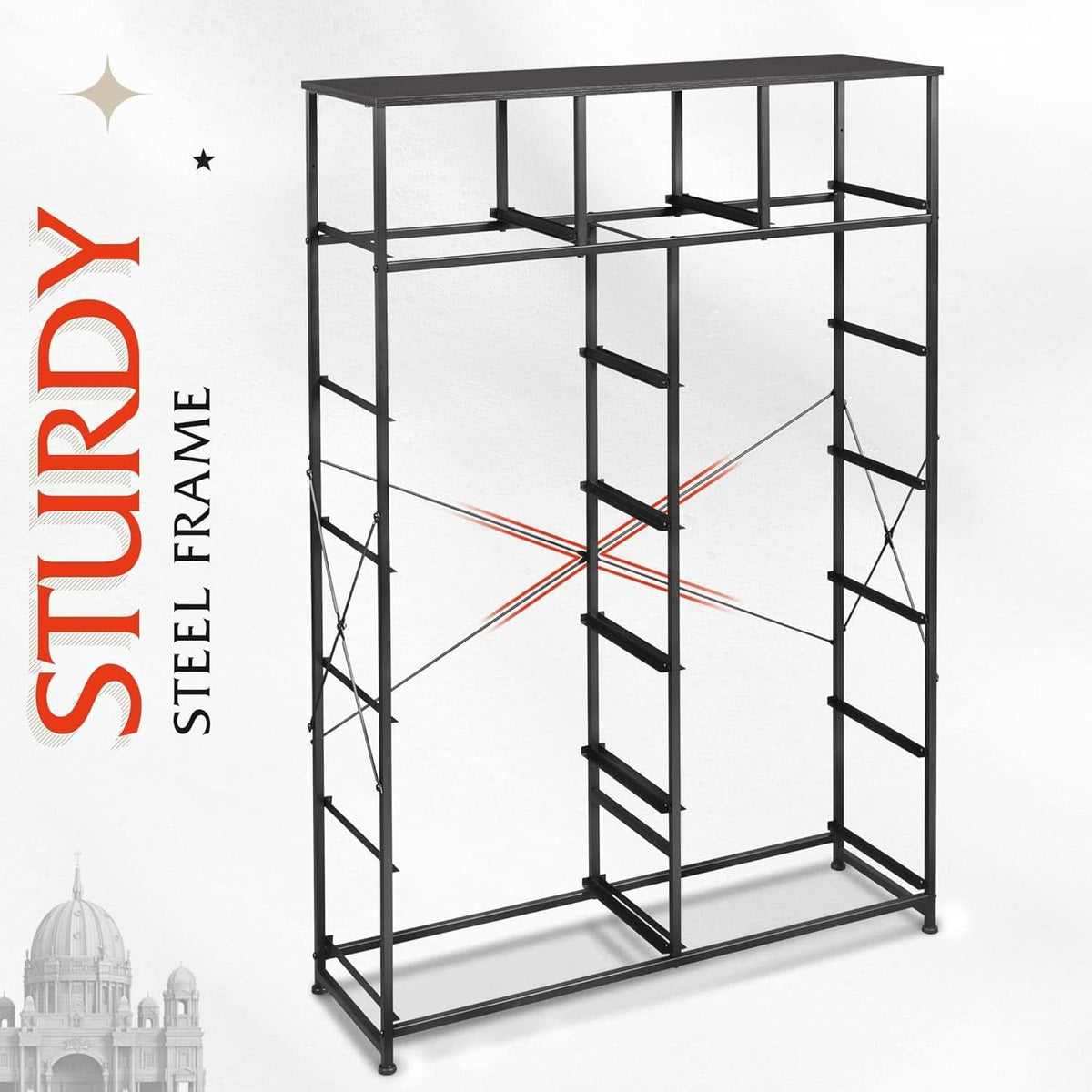 Tall Dresser With 13 Drawers Dark Grey Fabric For Bedroom Storage