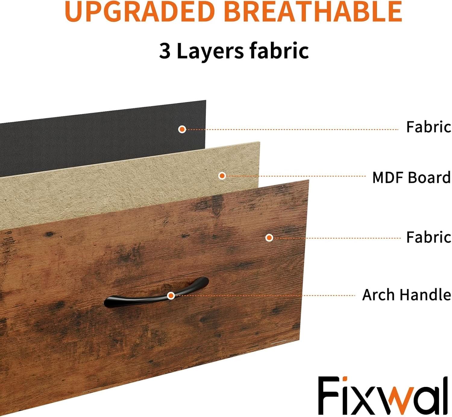 Tall Dresser With Seven Fabric Drawers In Woodgrain Finish