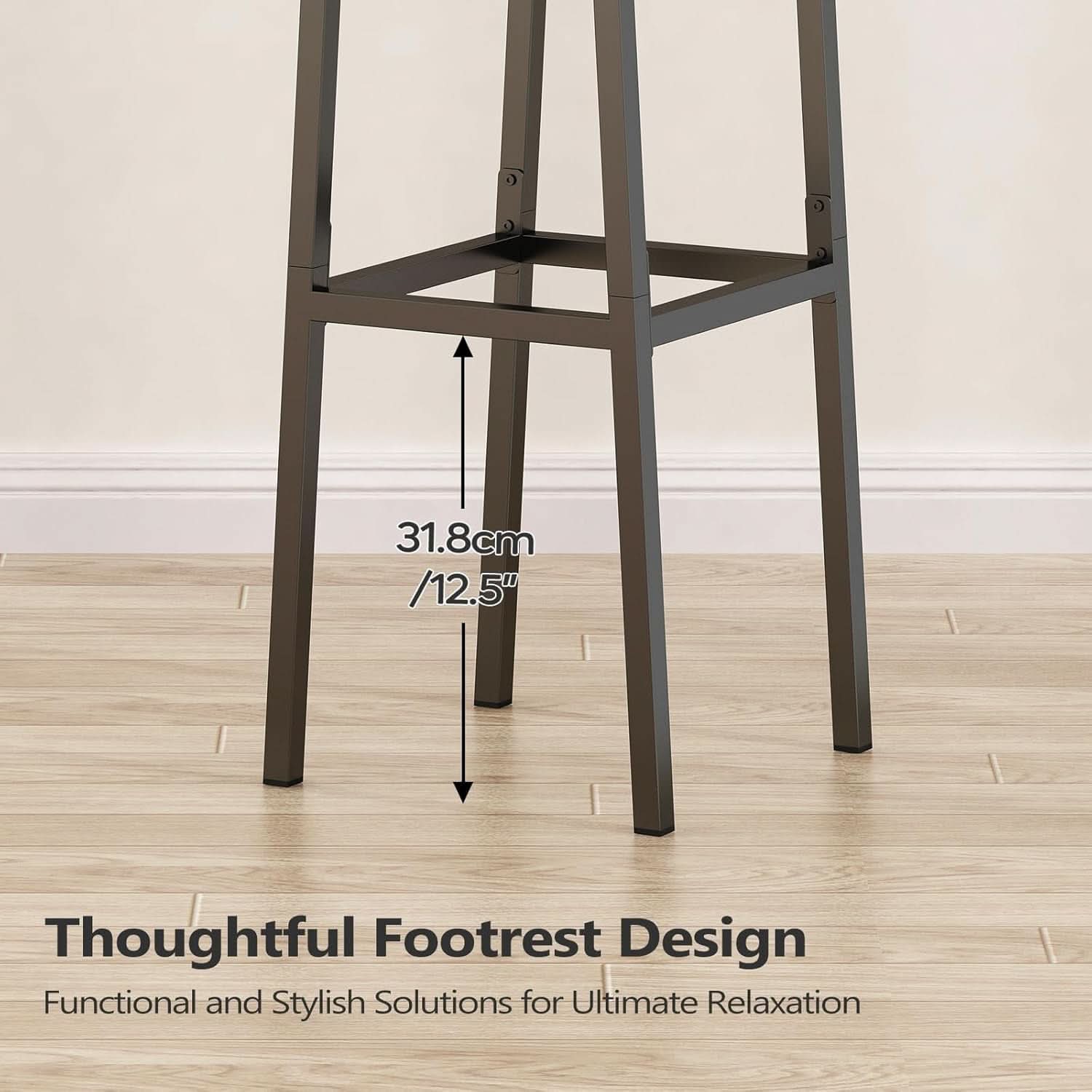 Tall Industrial Rustic Bar Stools Set Of 2 With Backrest
