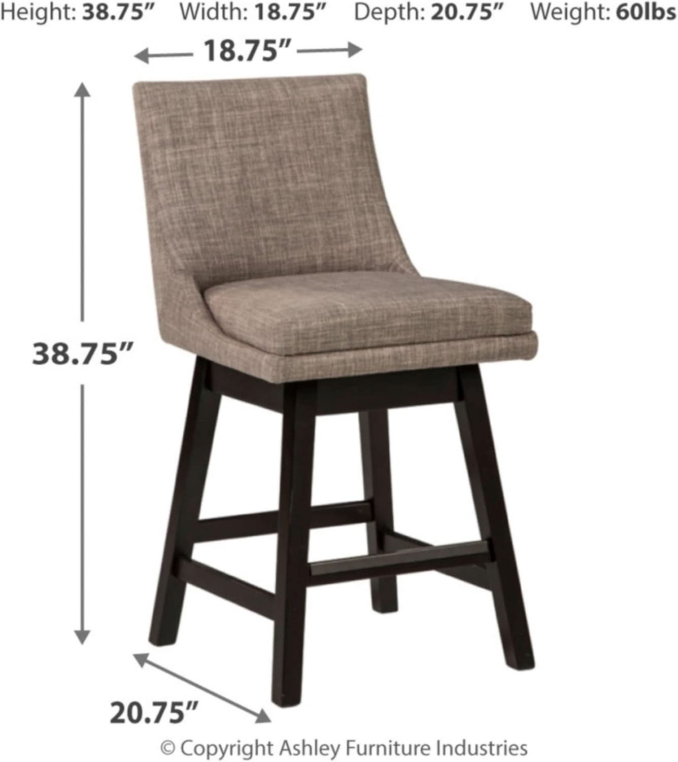 Tallenger 25 Inch Upholstered Swivel Bar Stool Light Gray