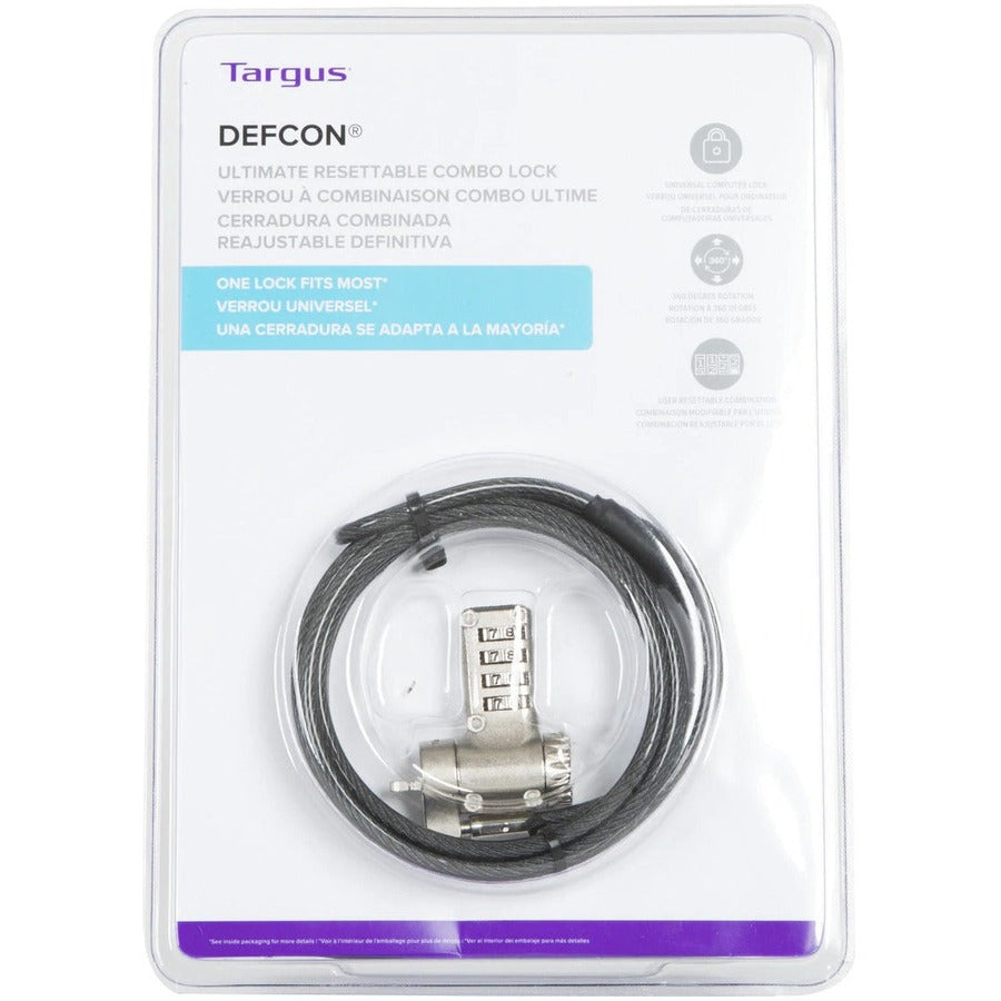 Targus Asp96Rgl Cable Lock Silver 2 M