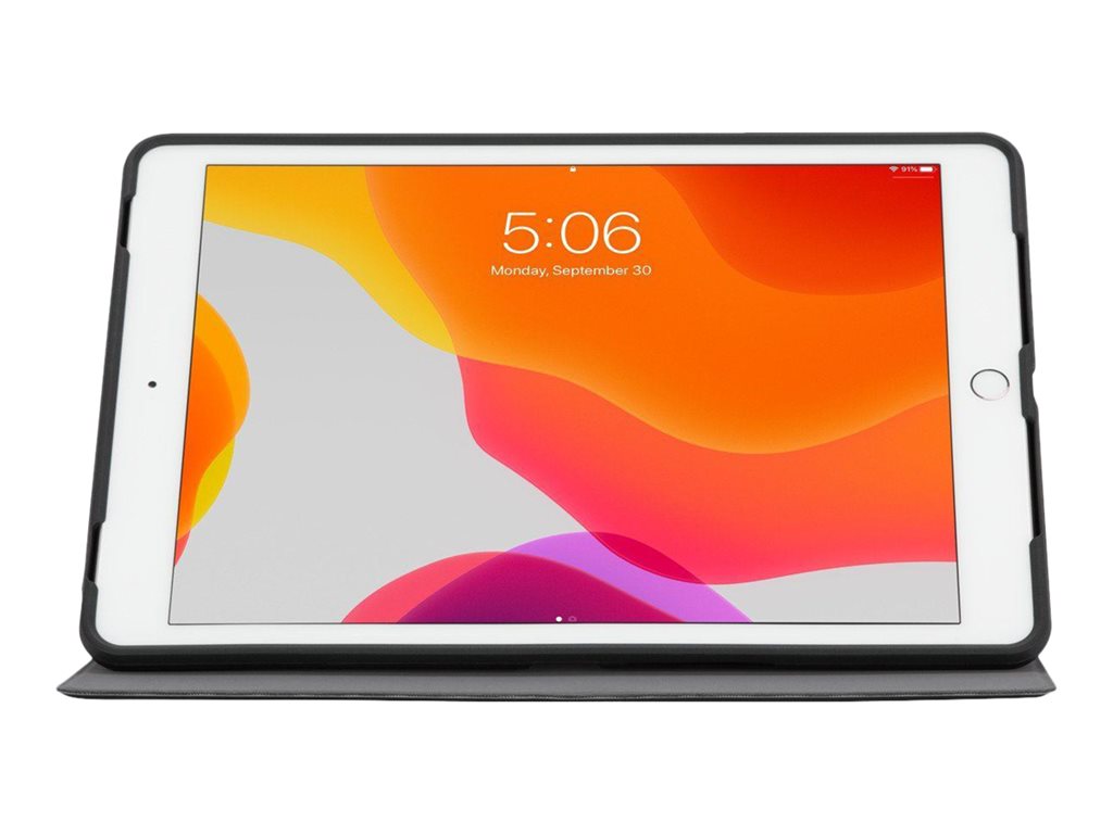 Targus Click-In - Flip cover for tablet - polyurethane, thermoplastic polyurethane (TPU) - black - 10.5 - for Apple 10.2-inch THZ851GL