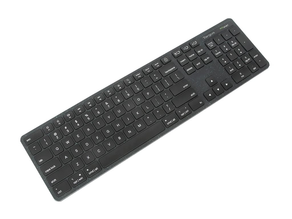 Targus EcoSmart - Keyboard - full size - antimicrobial - wireless - Bluetooth 5.0, 2.4 GHz - QWERTY - US - black AKB873US