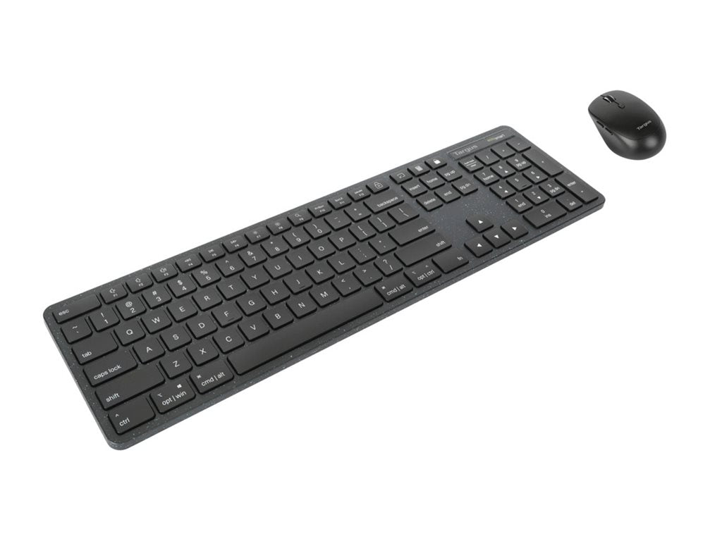Targus - Keyboard and mouse set - EcoSmart, midsize, comfort, combo - full size - antimicrobial - wireless - 2.4 GHz, Bluetooth AKM626USZ