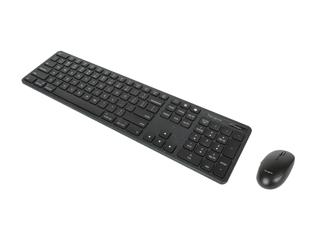 Targus - Keyboard and mouse set - EcoSmart, midsize, comfort, combo - full size - antimicrobial - wireless - 2.4 GHz, Bluetooth AKM626USZ