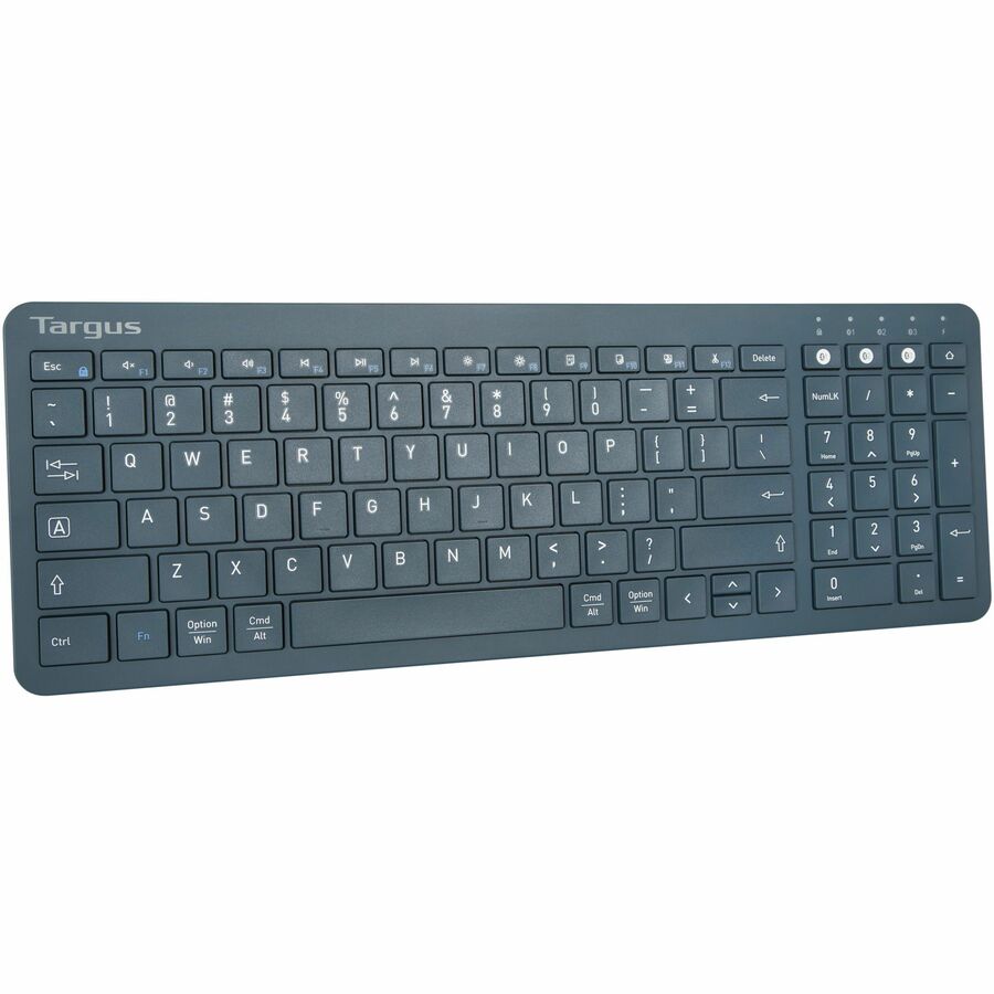 Targus Midsize Multi-Device Bluetooth Antimicrobial Keyboard - Wireless Connectivity - Blu