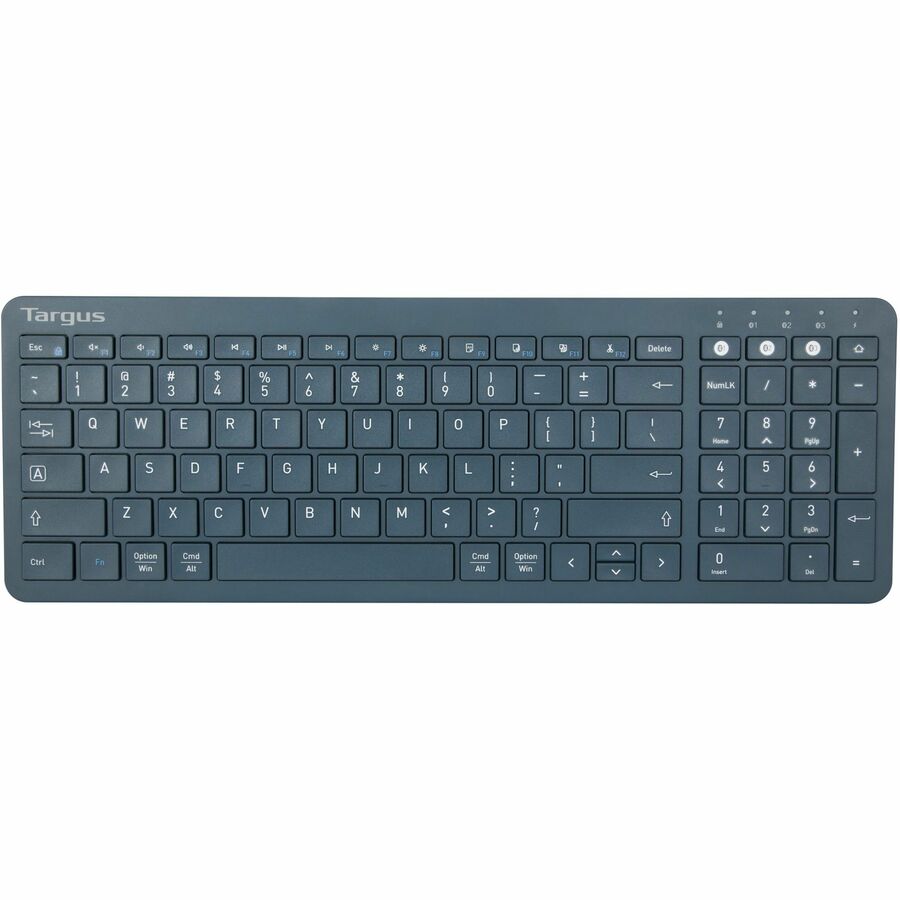 Targus Midsize Multi-Device Bluetooth Antimicrobial Keyboard - Wireless Connectivity - Blu