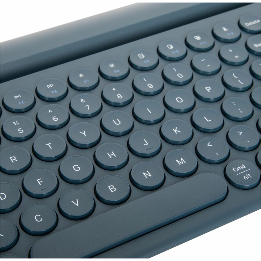 Targus Multi-Device Bluetooth Antimicrobial Keyboard with Tablet/Phone Cradle (Blue) - Wir