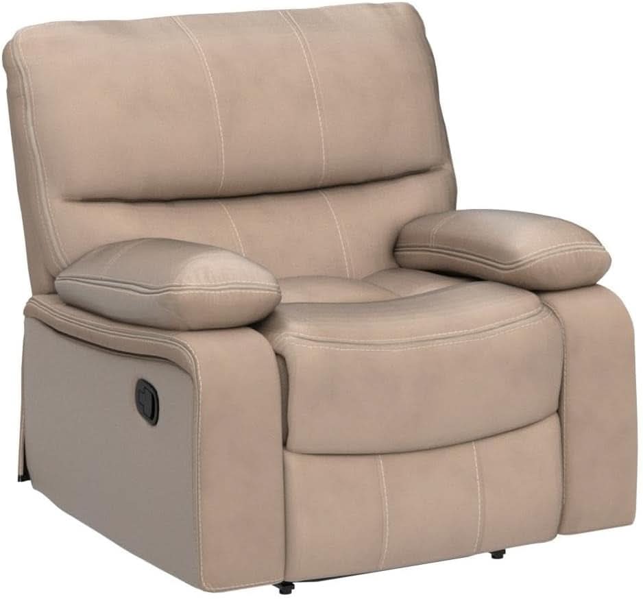 Taupe Microfiber Reclining Sofa Set for Living Room