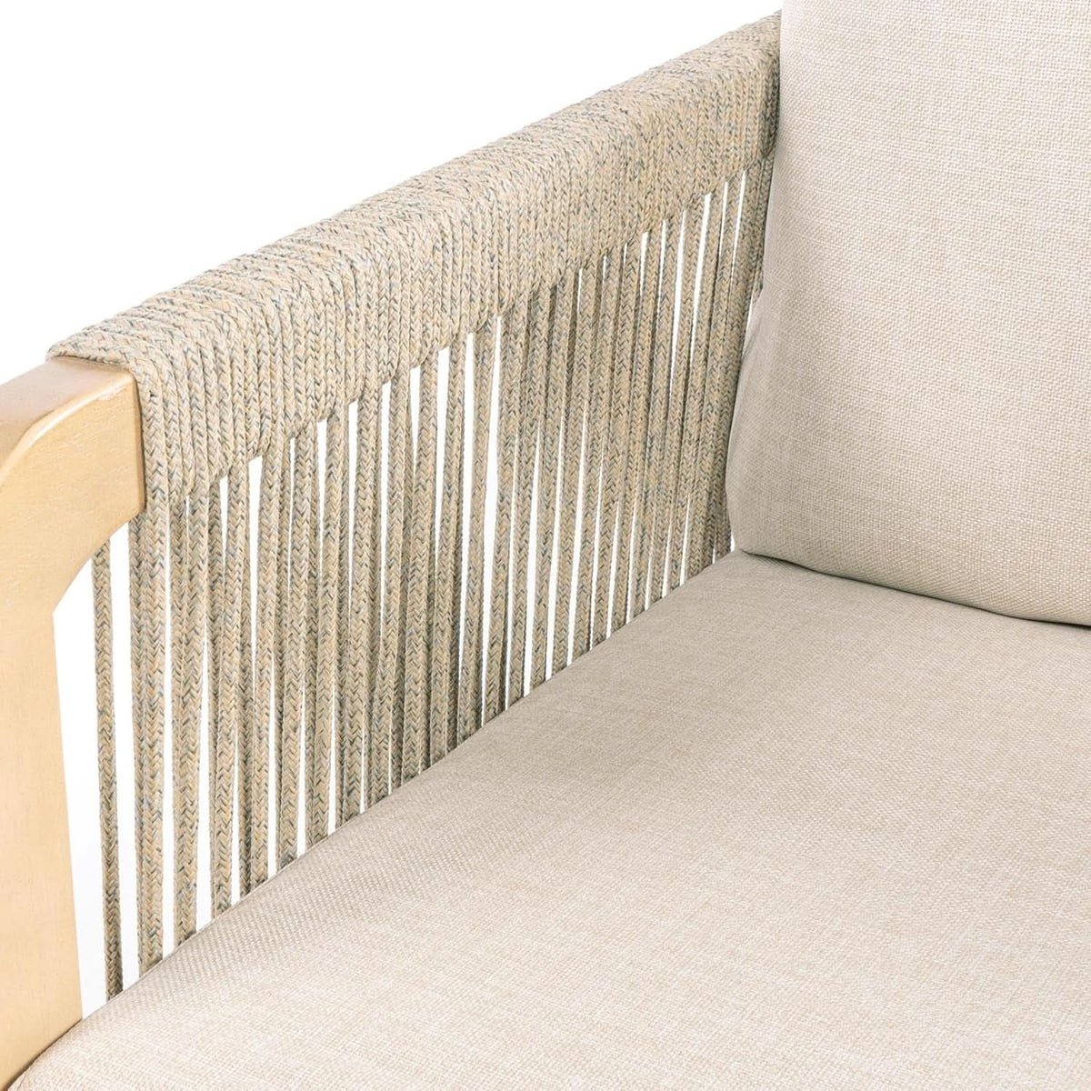 Tavira 4 Piece Patio Set In Acacia Wood Beige Cushions