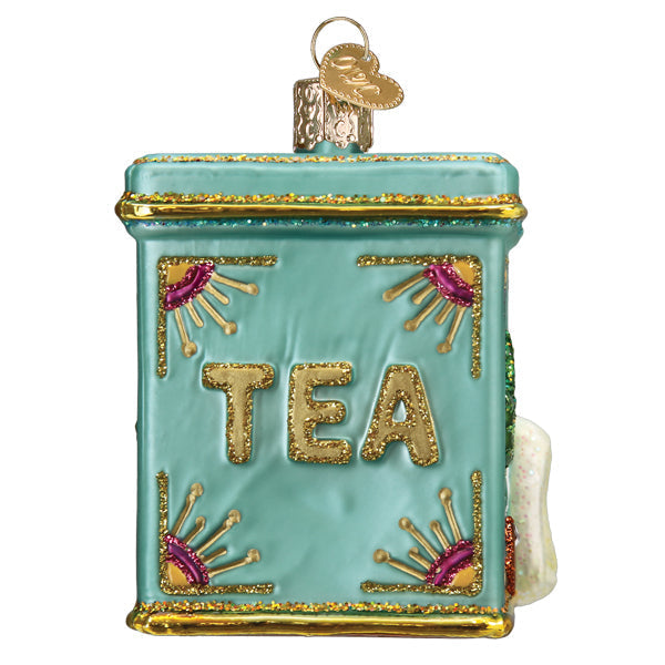 Tea Tin Glass Ornament