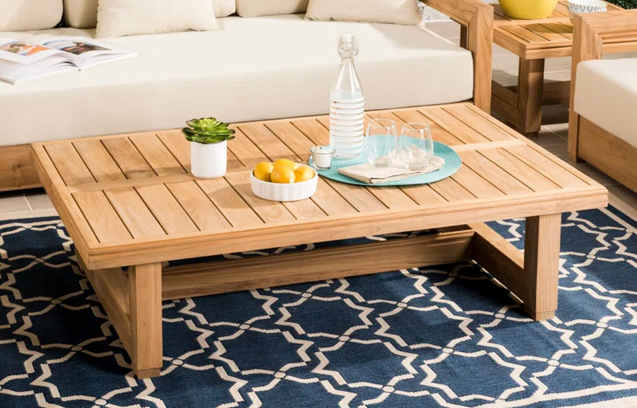 Teak Outdoor Seating Set With Cushions 5 Piece Weatherproof Patio Group