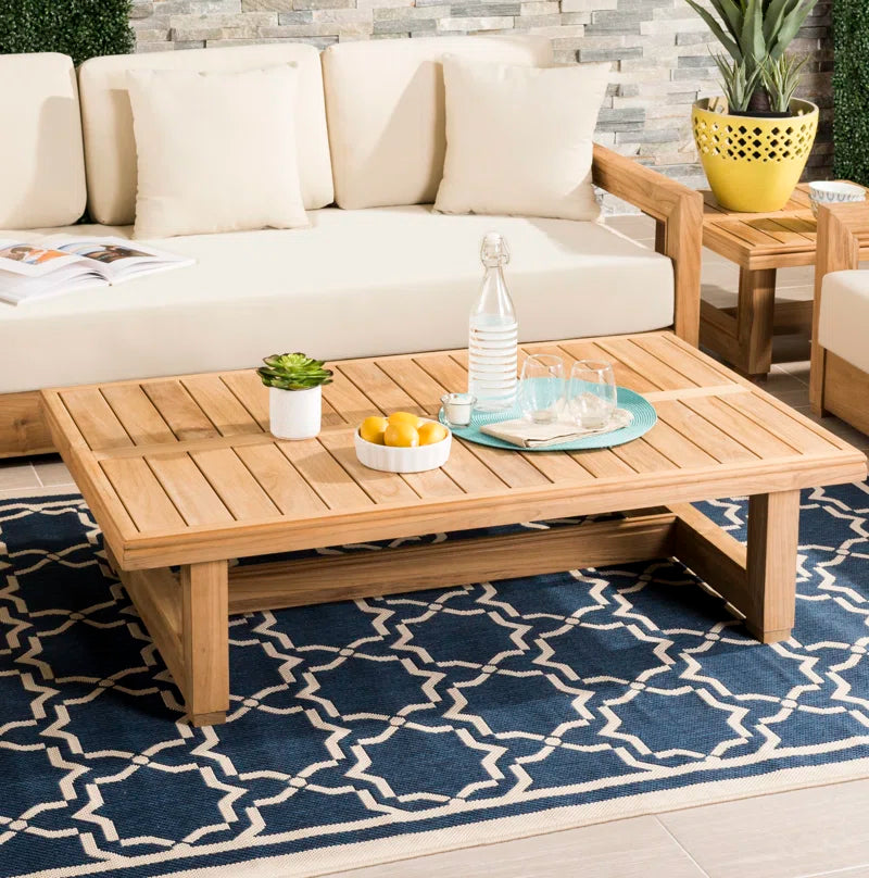 Teak Outdoor Seating Set With Cushions 5 Piece Weatherproof Patio Group