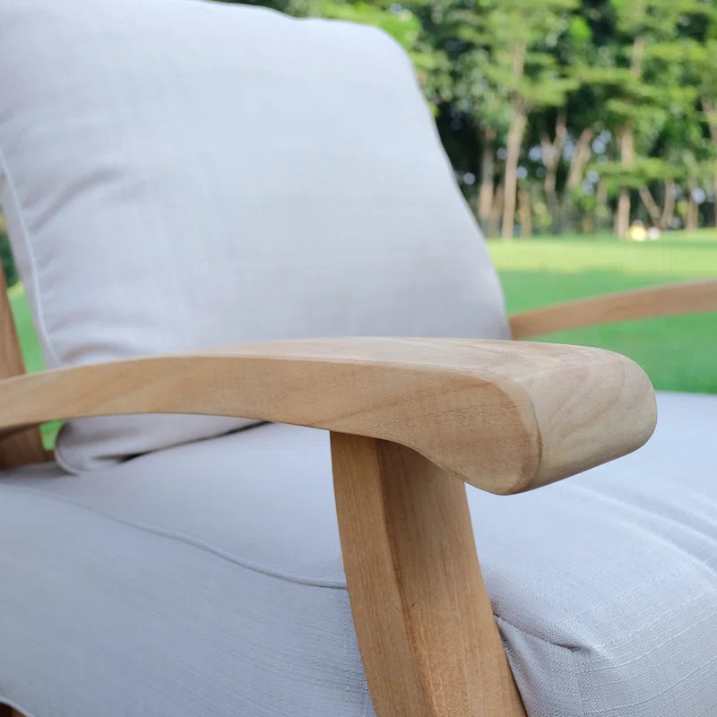 Teak Two Person Patio Conversation Set With Cushions
