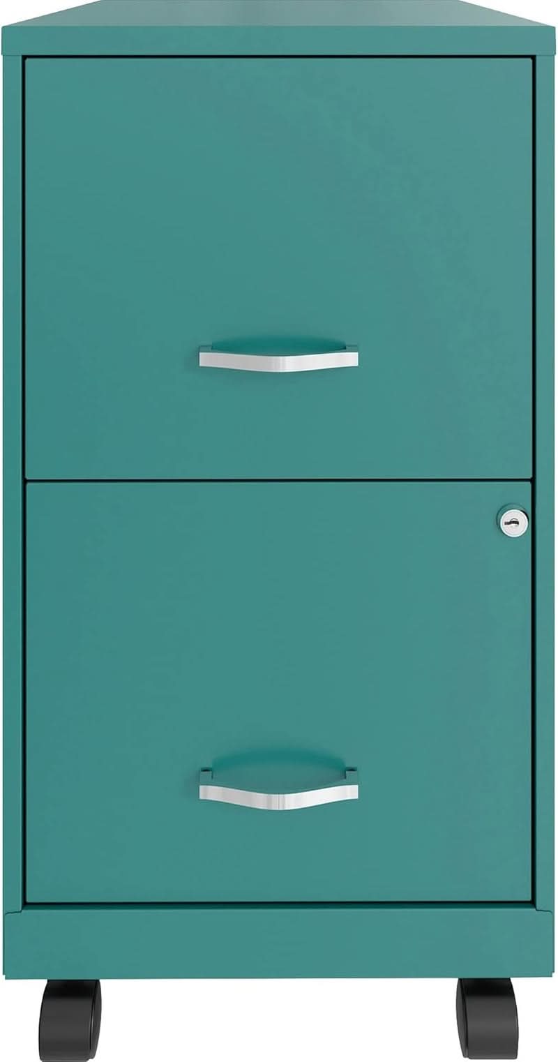 Teal LYS SOHO File Mobile Cabinet Locking Drawers 18 Inch