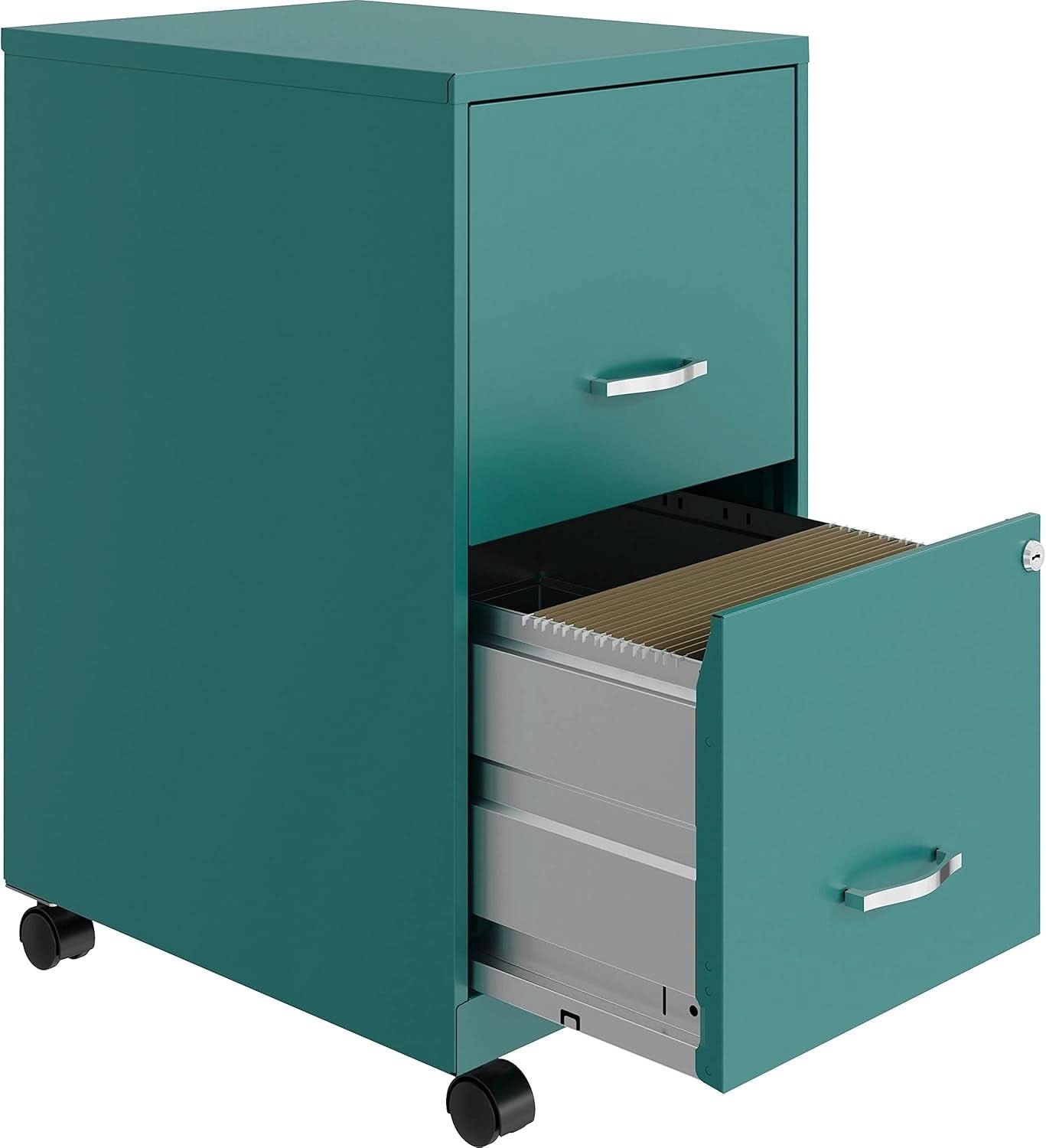 Teal LYS SOHO File Mobile Cabinet Locking Drawers 18 Inch