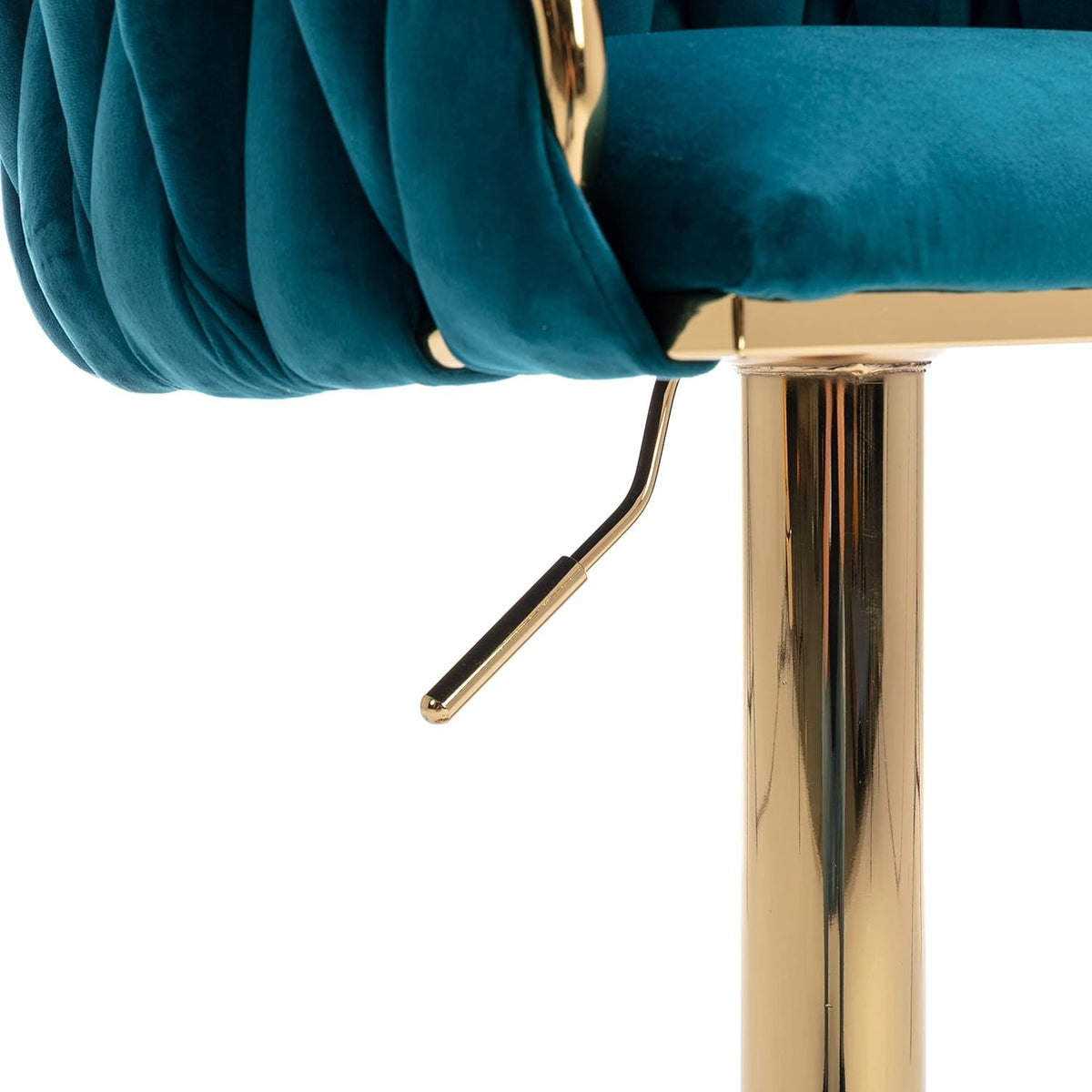 Teal Velvet Adjustable Height Swivel Bar Stools Set Of 2