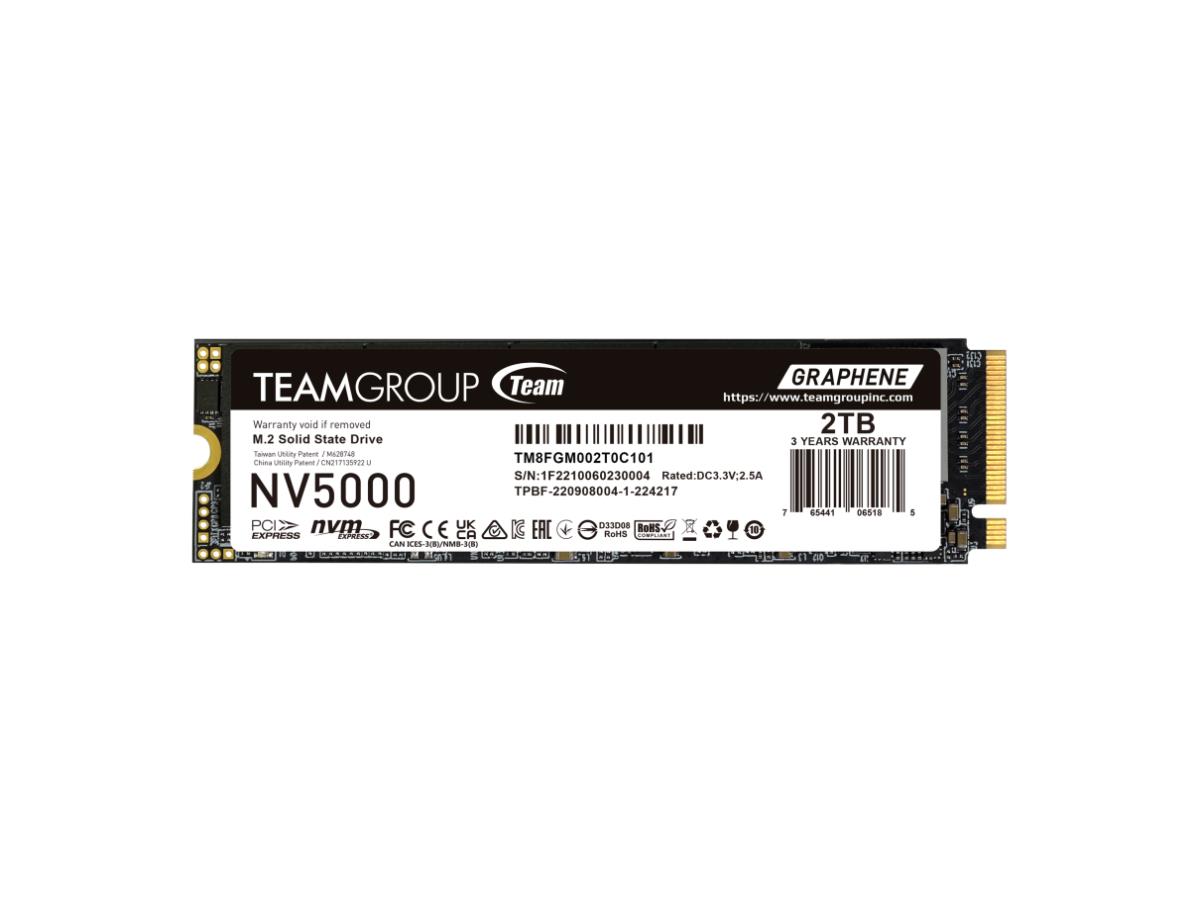 TeamGroup NV5000 2TB PCIe Gen4 x4 M.2 SSD High-Speed Storage for Gamers