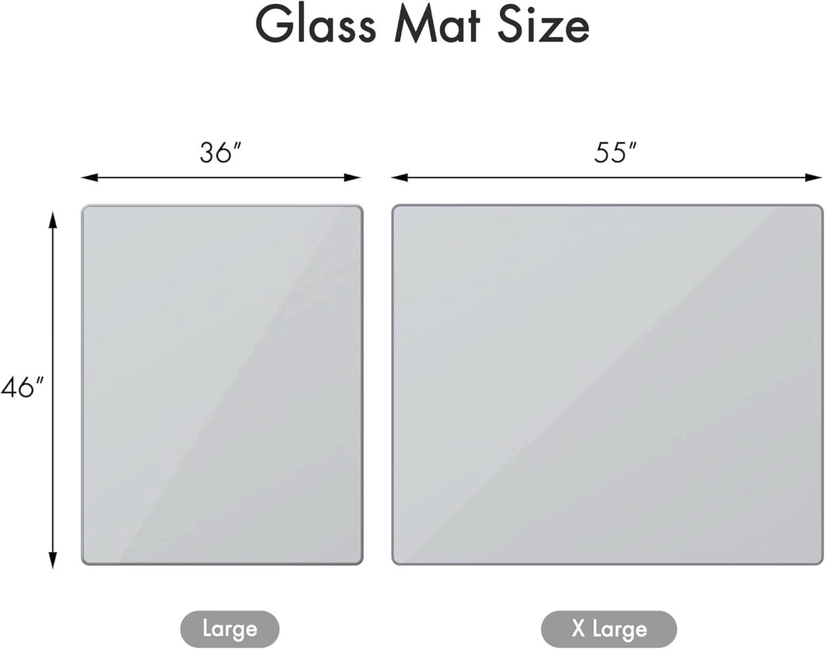 Tempered Glass Chair Mat For Carpet 36x46 Inches Anti Slip