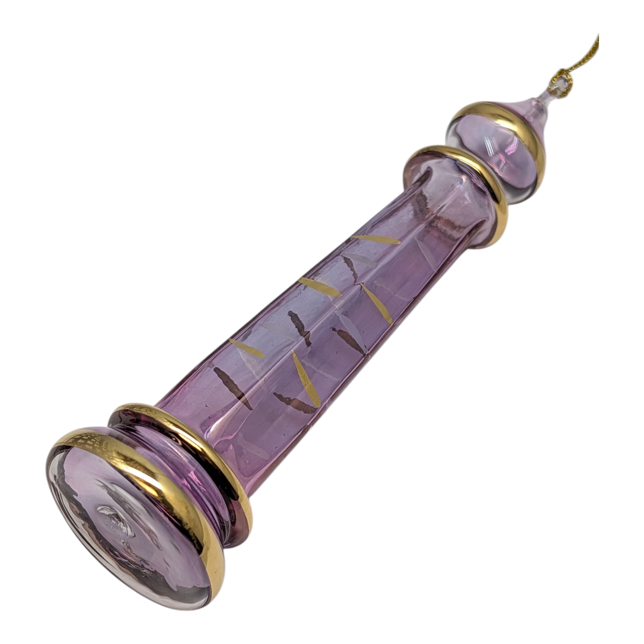 The Egyptian Glass Lighthouse Ornament - Beacon of Amethyst