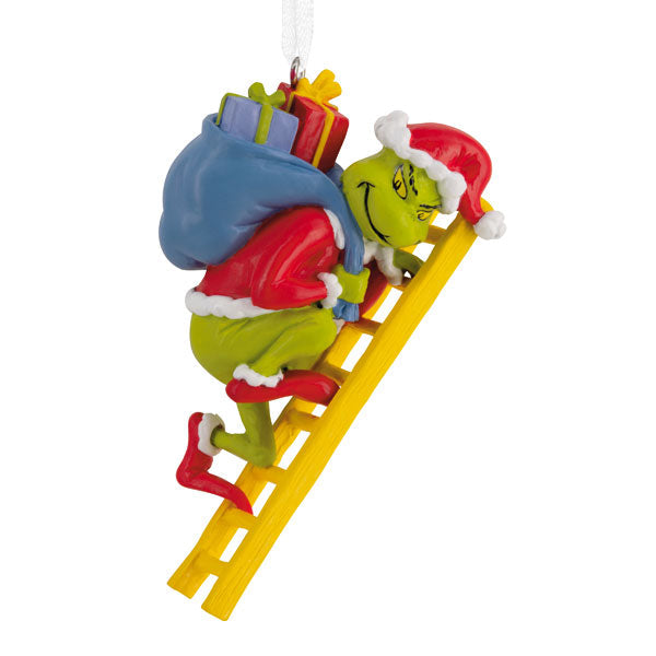 The Grinch on a Ladder Ornament