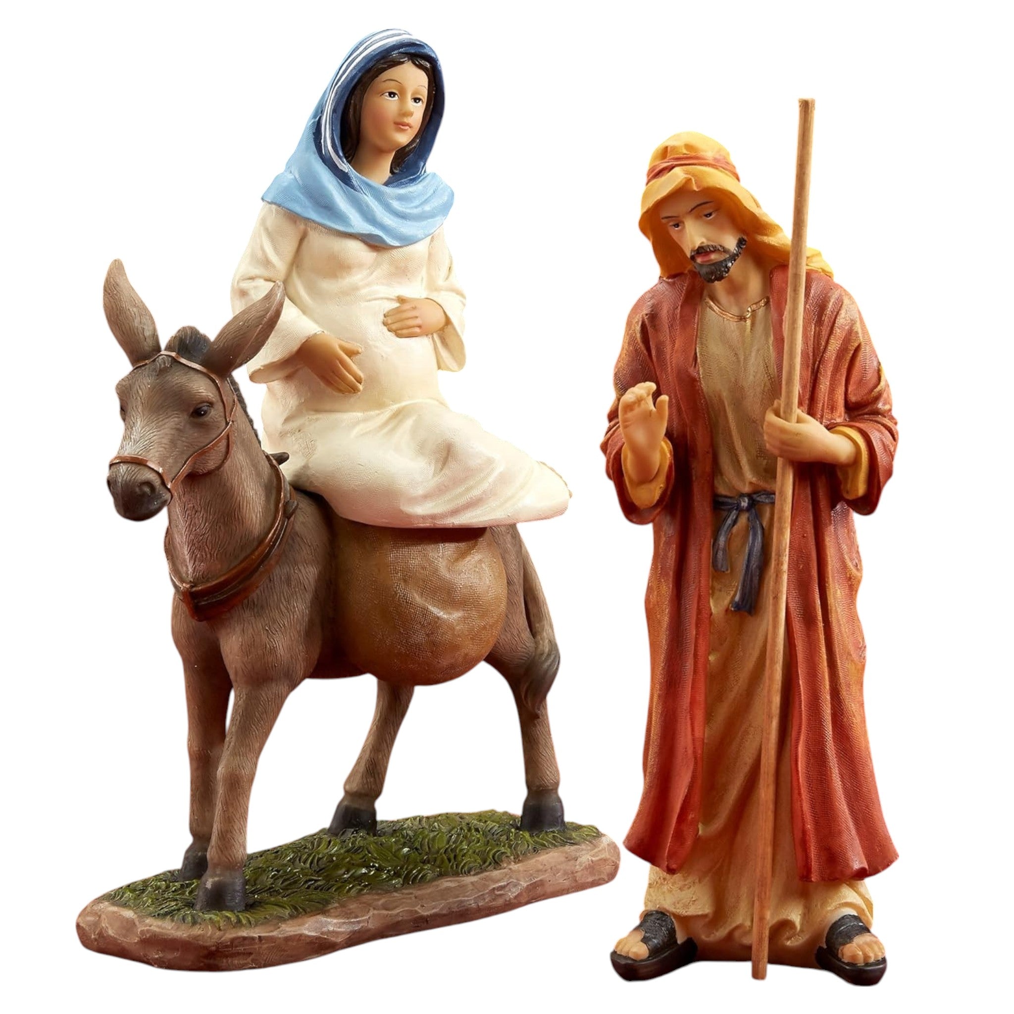 The Holy Family - Traveling to Bethlehem - 10 Inch Scale