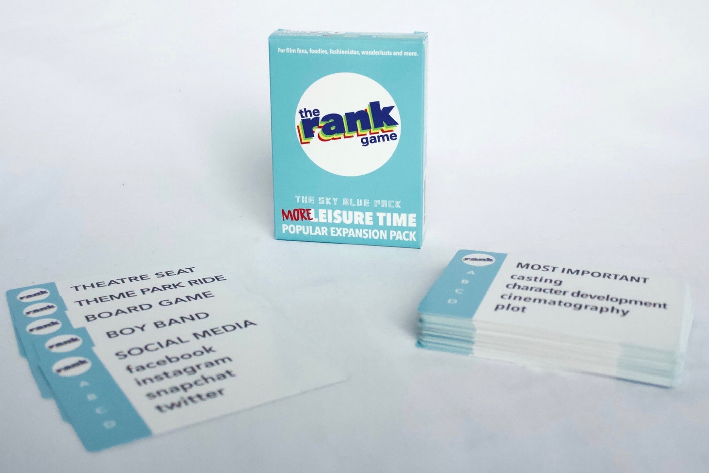 The Rank Game Expansion Pack: MORE Leisure Time (Sky Blue Pack)