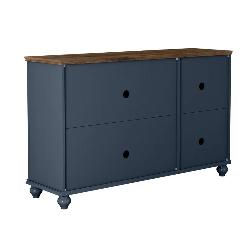 Three Door Wood Accent Cabinet French Country Style